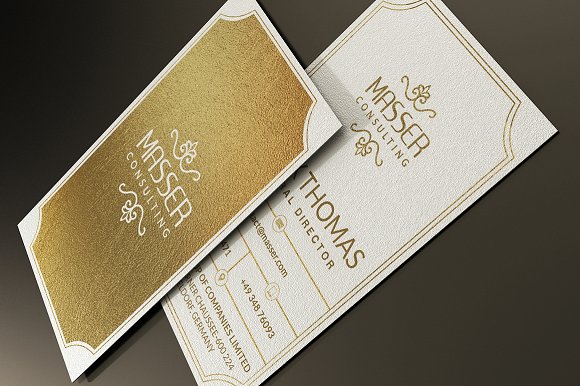 高端黑金色单双面企业名片PSD模板合集D